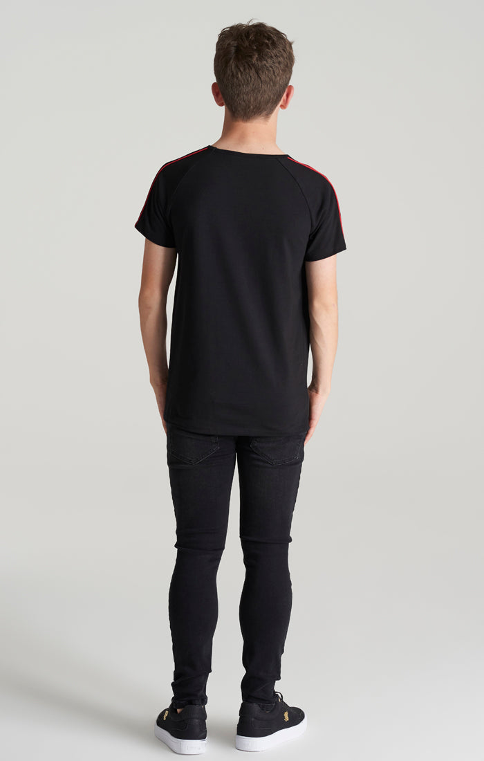 Boys Black Raglan Panelled T-Shirt (4)
