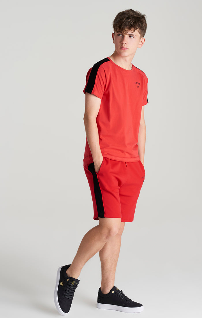 Boys Red Raglan Panelled T-Shirt (5)
