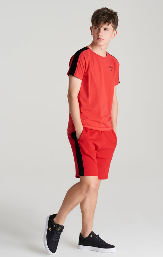 Boys Red Raglan Panelled T-Shirt