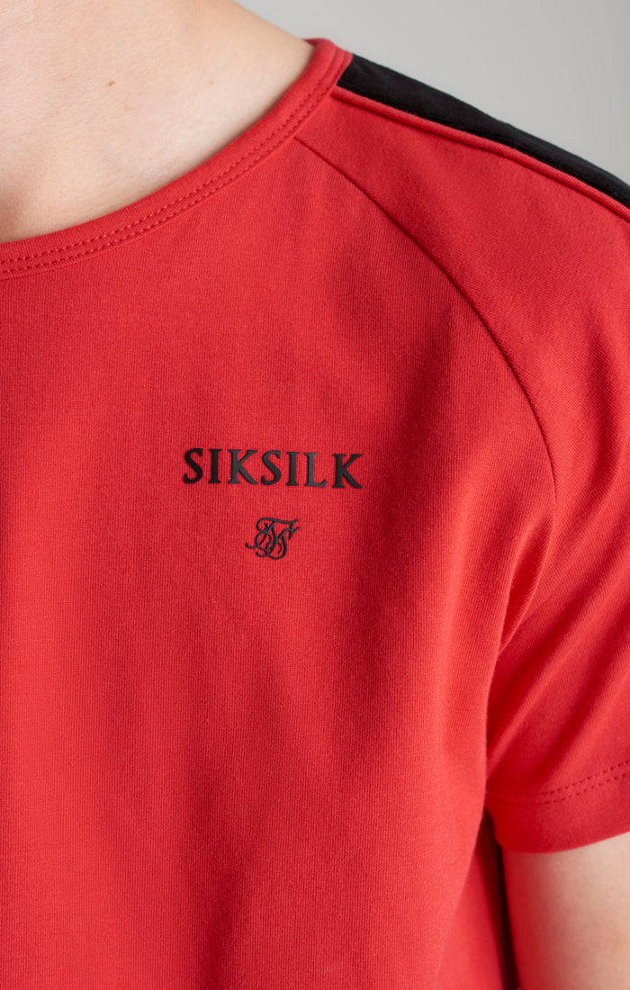 Boys Red Raglan Panelled T-Shirt (1)