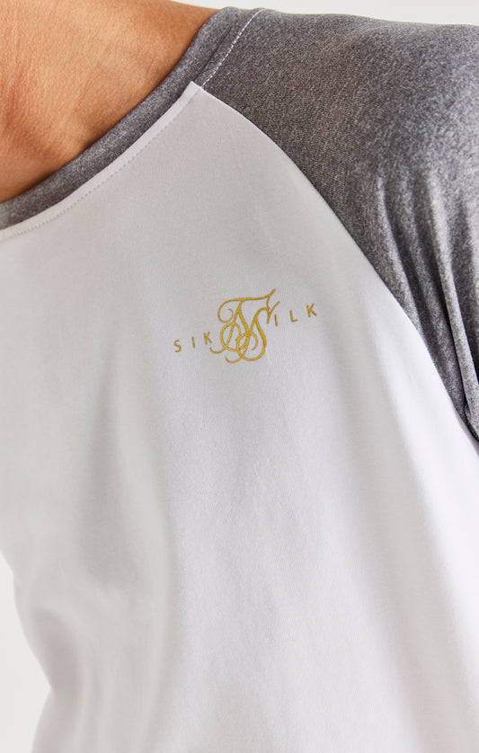 SikSilk Scope Signature Tape Tech Tee - White & Grey Marl
