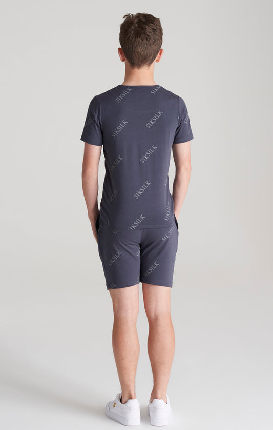 SikSilk AOP-Shorts mit Monogramm - Grau