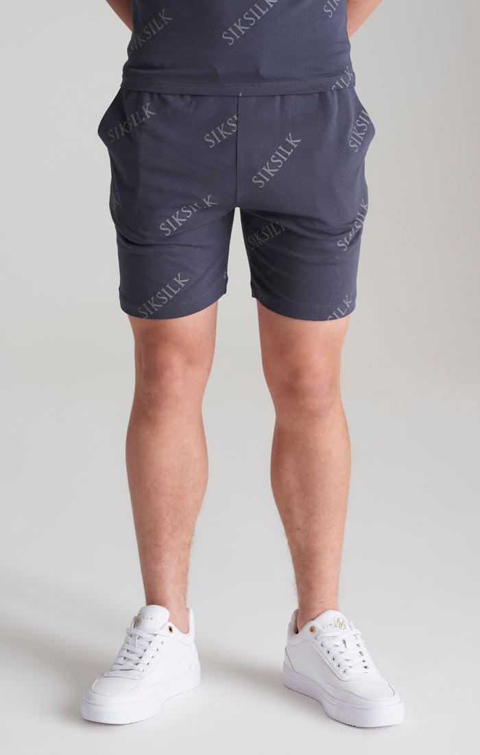 SikSilk AOP-Shorts mit Monogramm - Grau (1)
