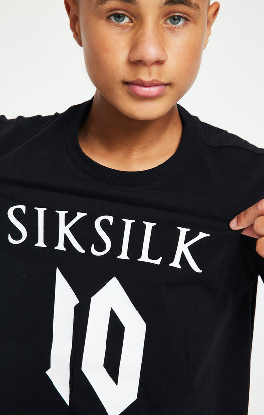 Messi X SikSilk Oversized-T-Shirt mit Logo - Schwarz & Weiß