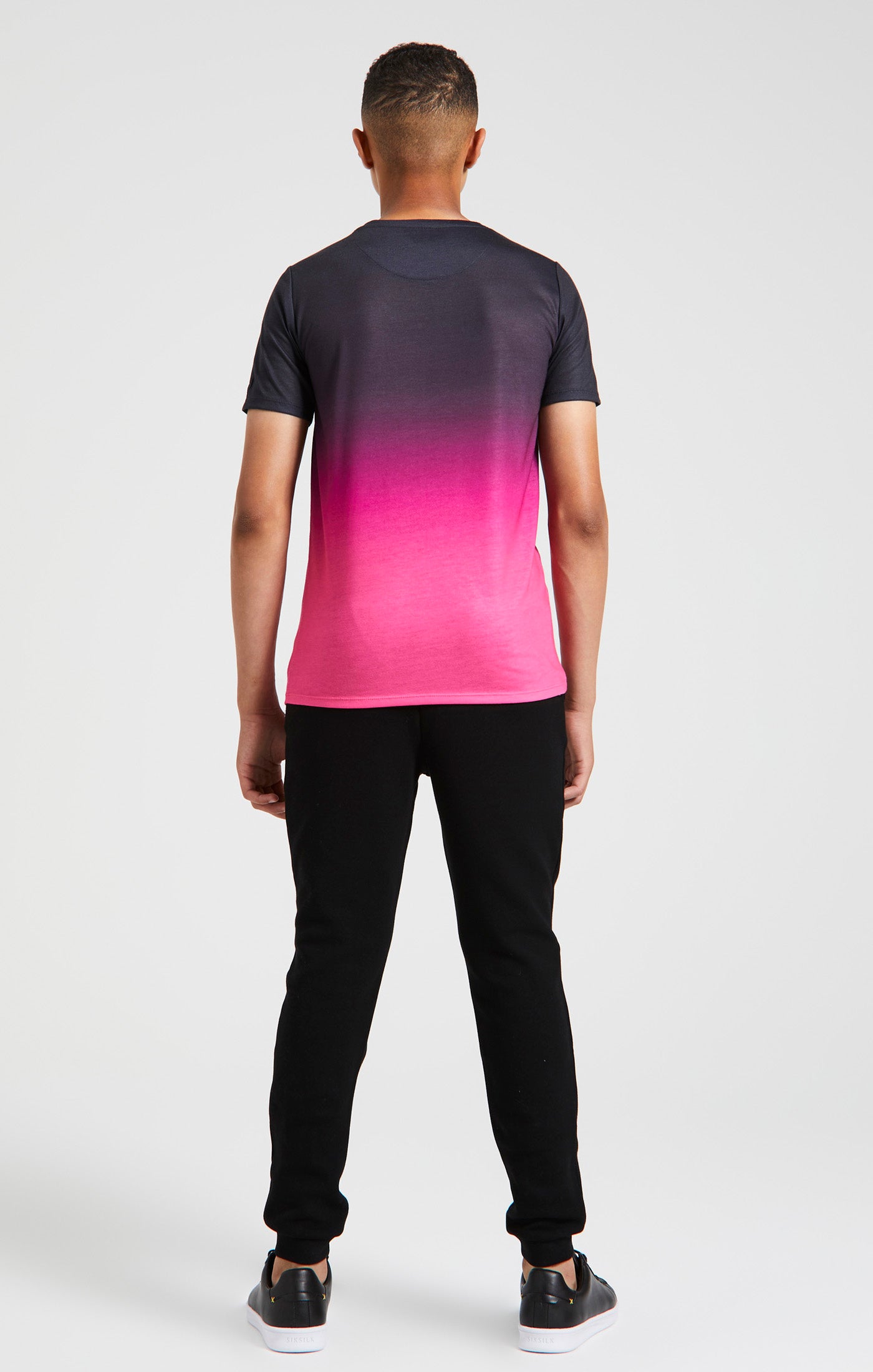 Messi X SikSilk T-Shirt mit Krone-Aufdruck (Fade-out) - Grau &amp; Fluor-Rosa (5)