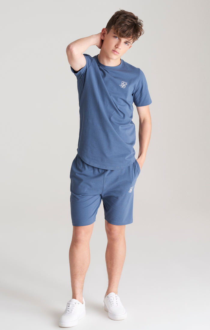 SikSilk T-Shirt &amp; Shorts Twinset – Pastell-Blau