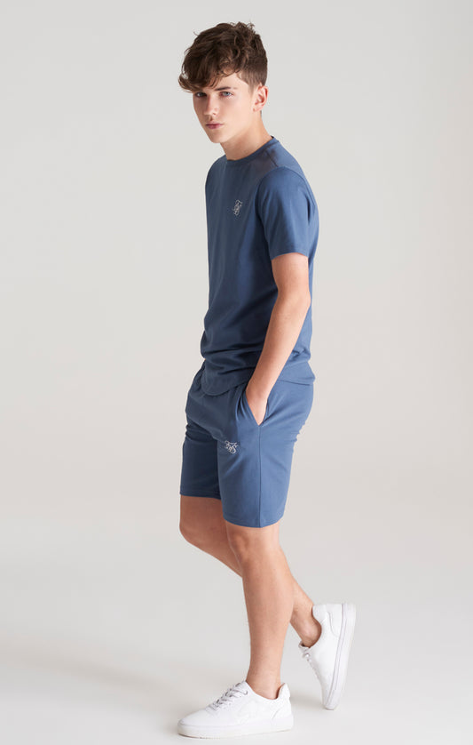 SikSilk T-Shirt & Shorts Twinset – Pastell-Blau