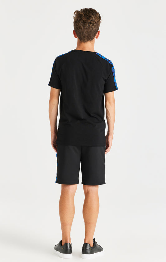 SikSilk Iridescent T-Shirt mit Raglanärmeln – Schwarz