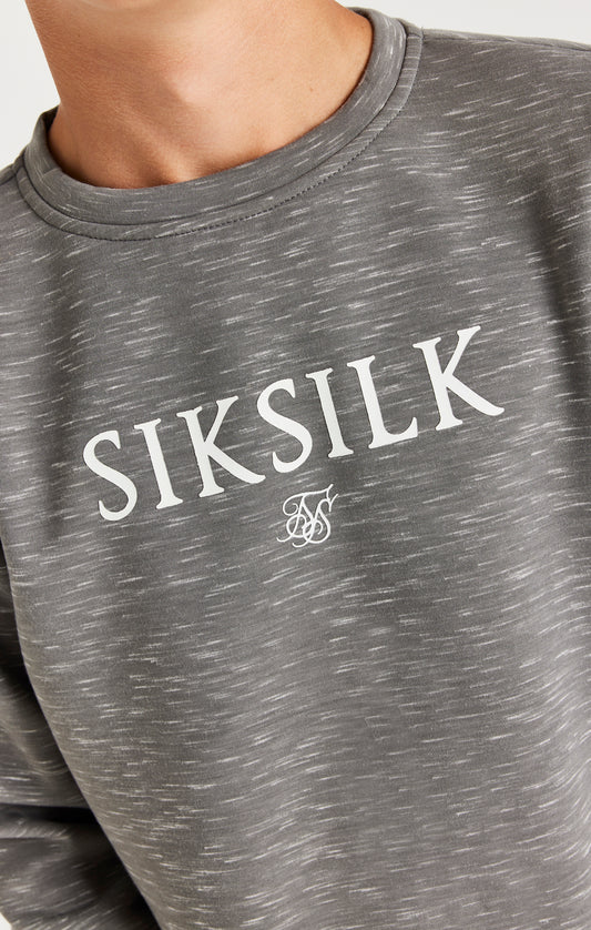 SikSilk Space Neps Crew Pullover - Grau