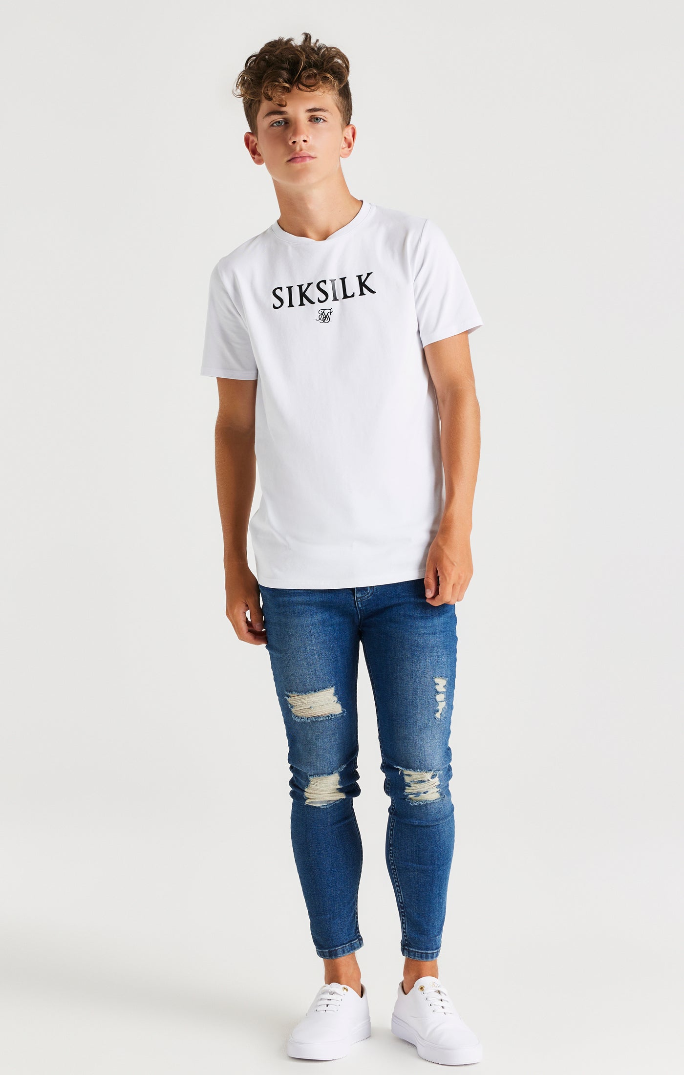 SikSilk Marken-T-Shirt - Weiß (2)