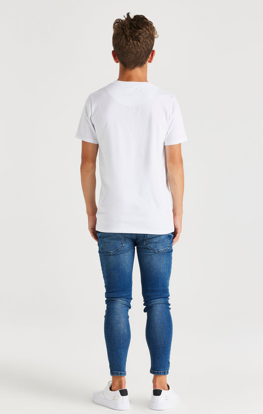 SikSilk Marken-T-Shirt - Weiß