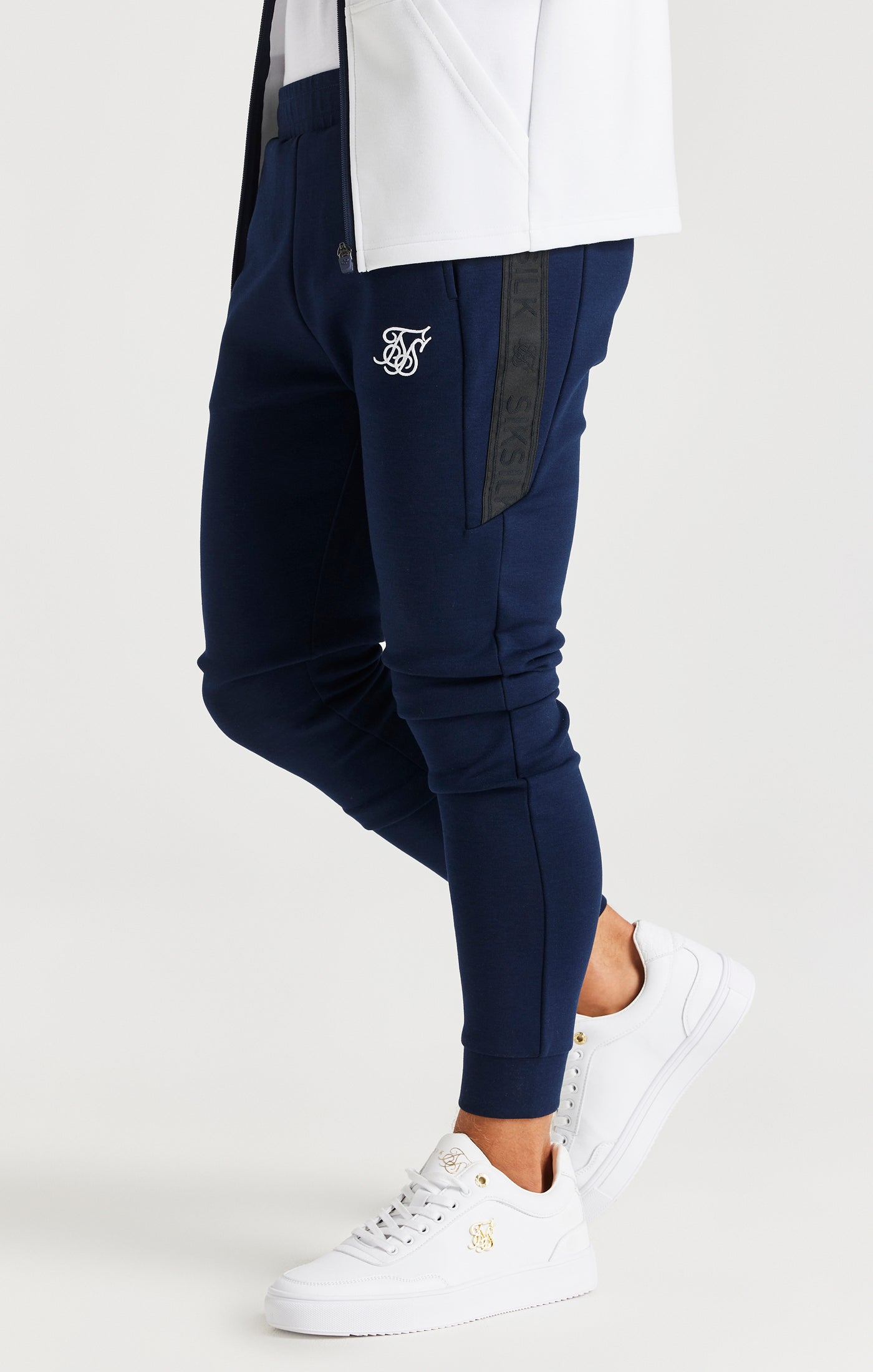 Boys Navy Poly Cut And Sew Tracksuit (4)