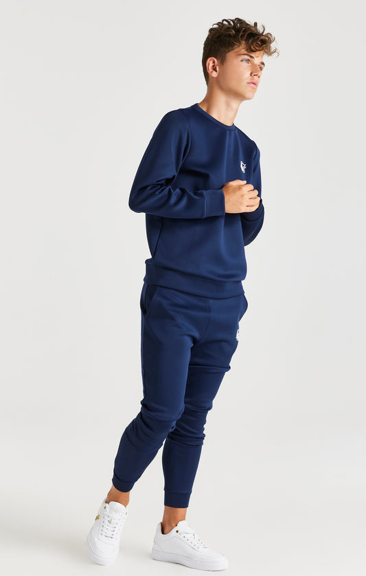 SikSilk Trainingsanzug aus Polyester mit Rundhalsausschnitt Twinset – Marineblau