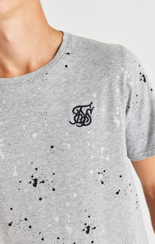 SikSilk Paint Splatter T-Shirt - Grau meliert