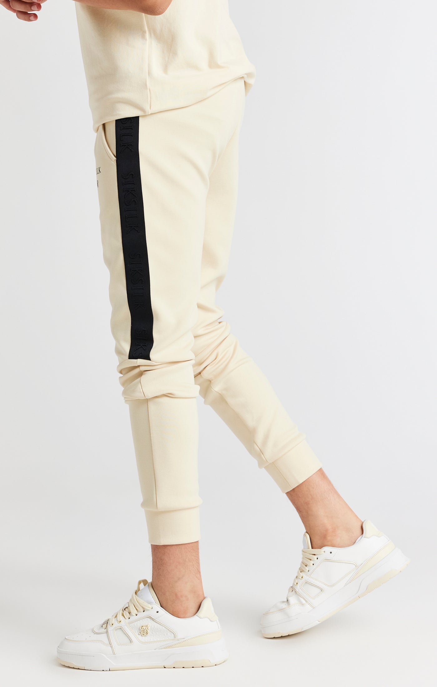 Boys Beige Taped Jogger (1)