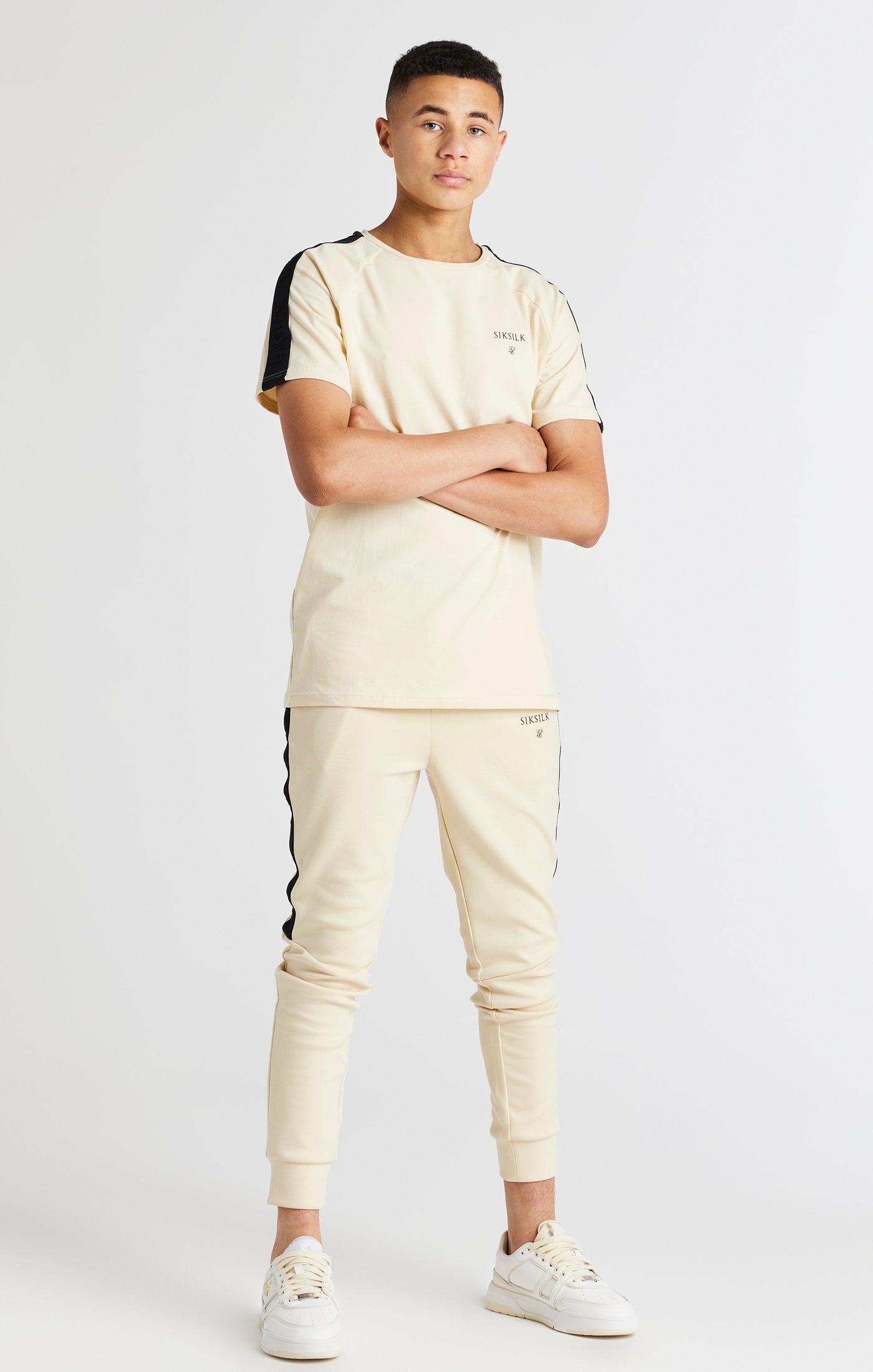 Boys Beige Taped Jogger (2)