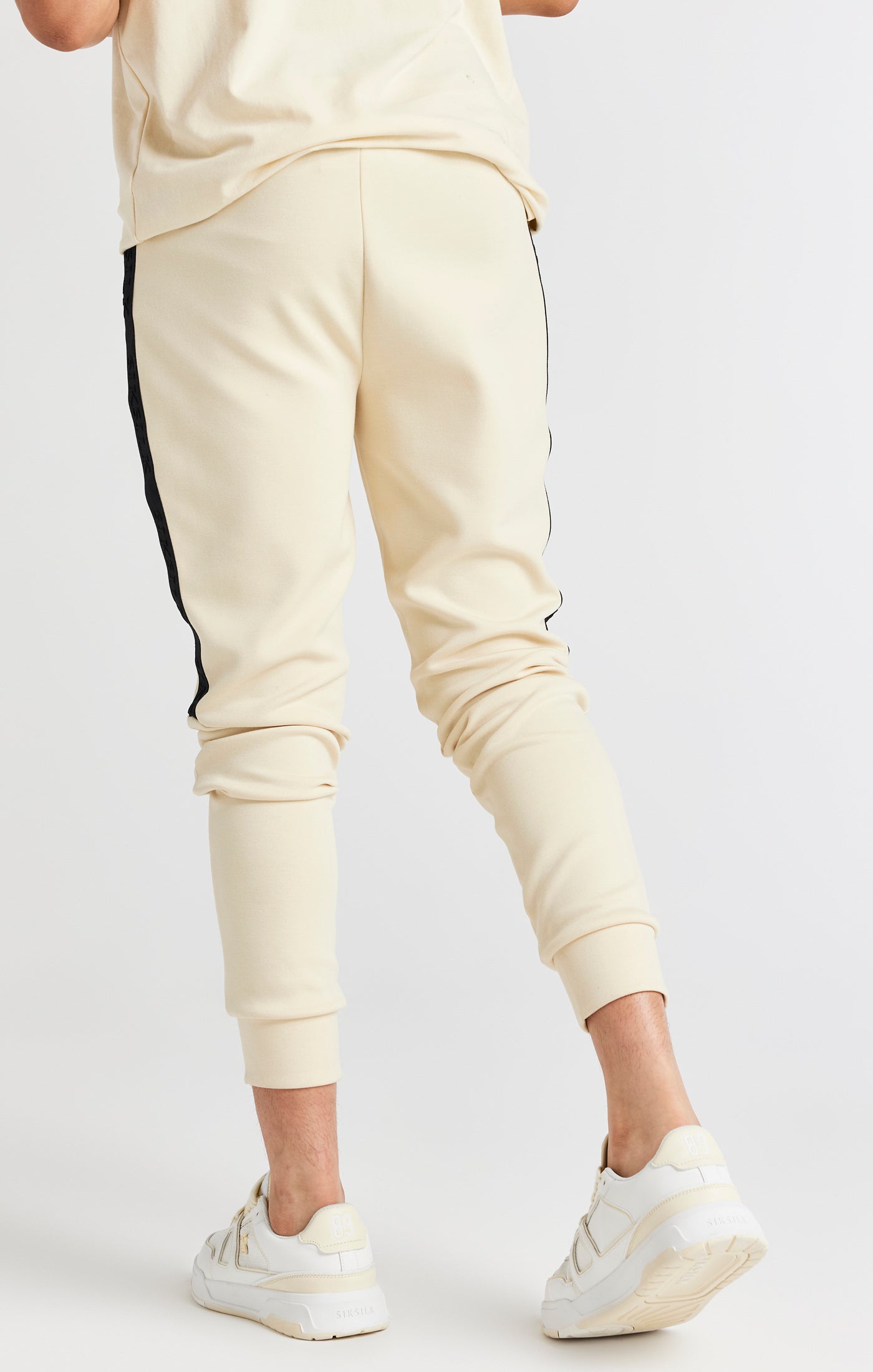 Boys Beige Taped Jogger (3)