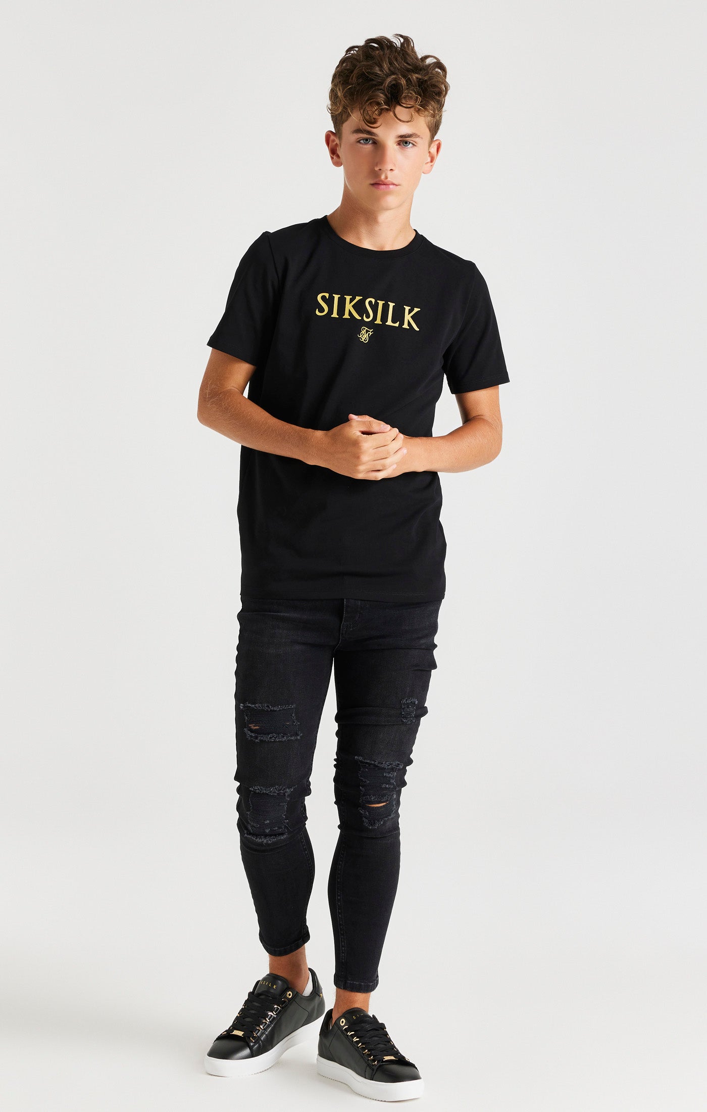 SikSilk Marken-T-Shirt – Schwarz (2)