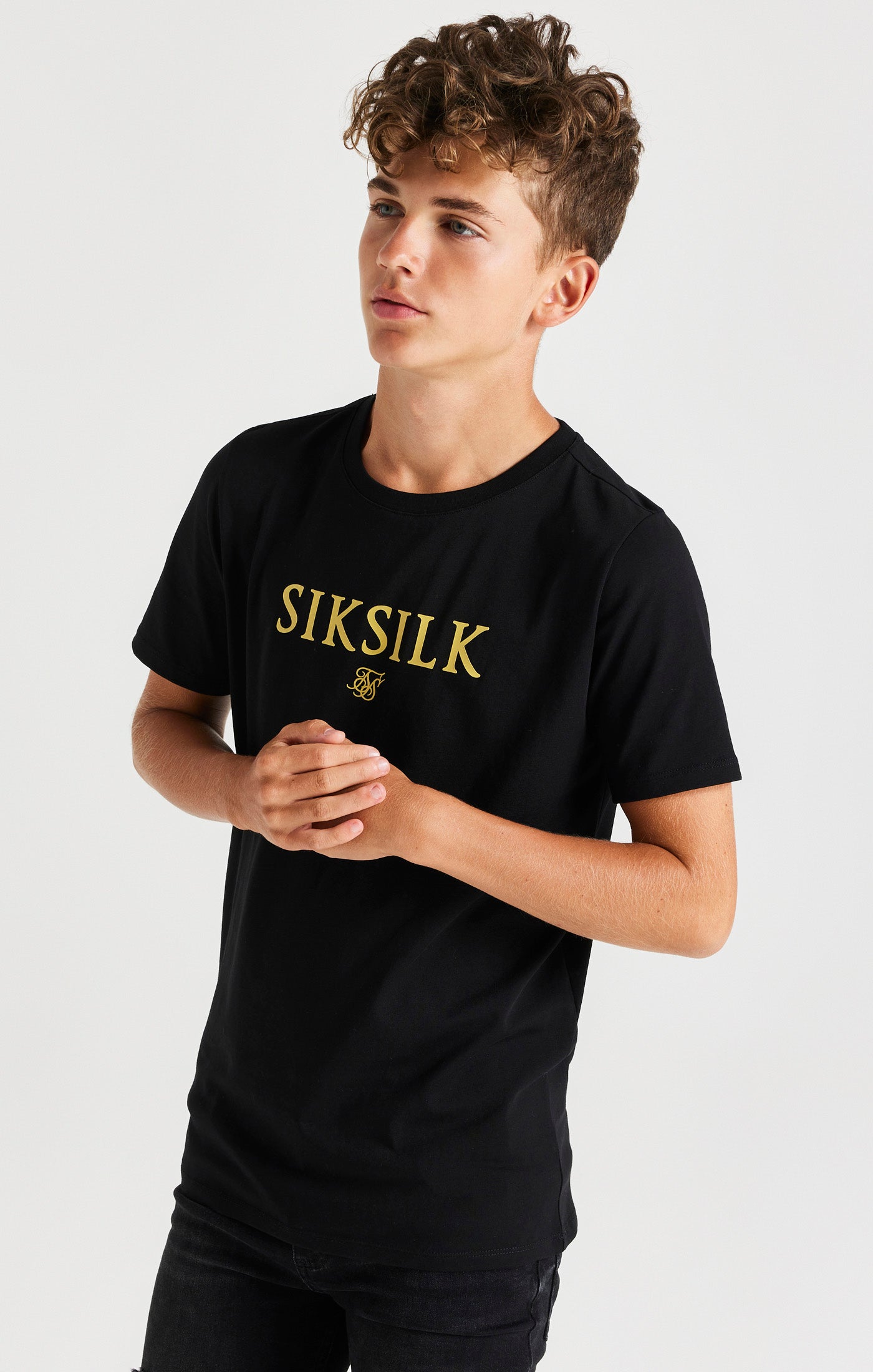 SikSilk Marken-T-Shirt – Schwarz