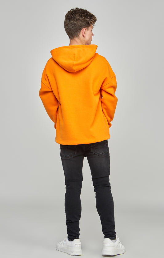 Orangefarbener Kapuzenpullover mit Applikation in entspannter Passform für Jungen