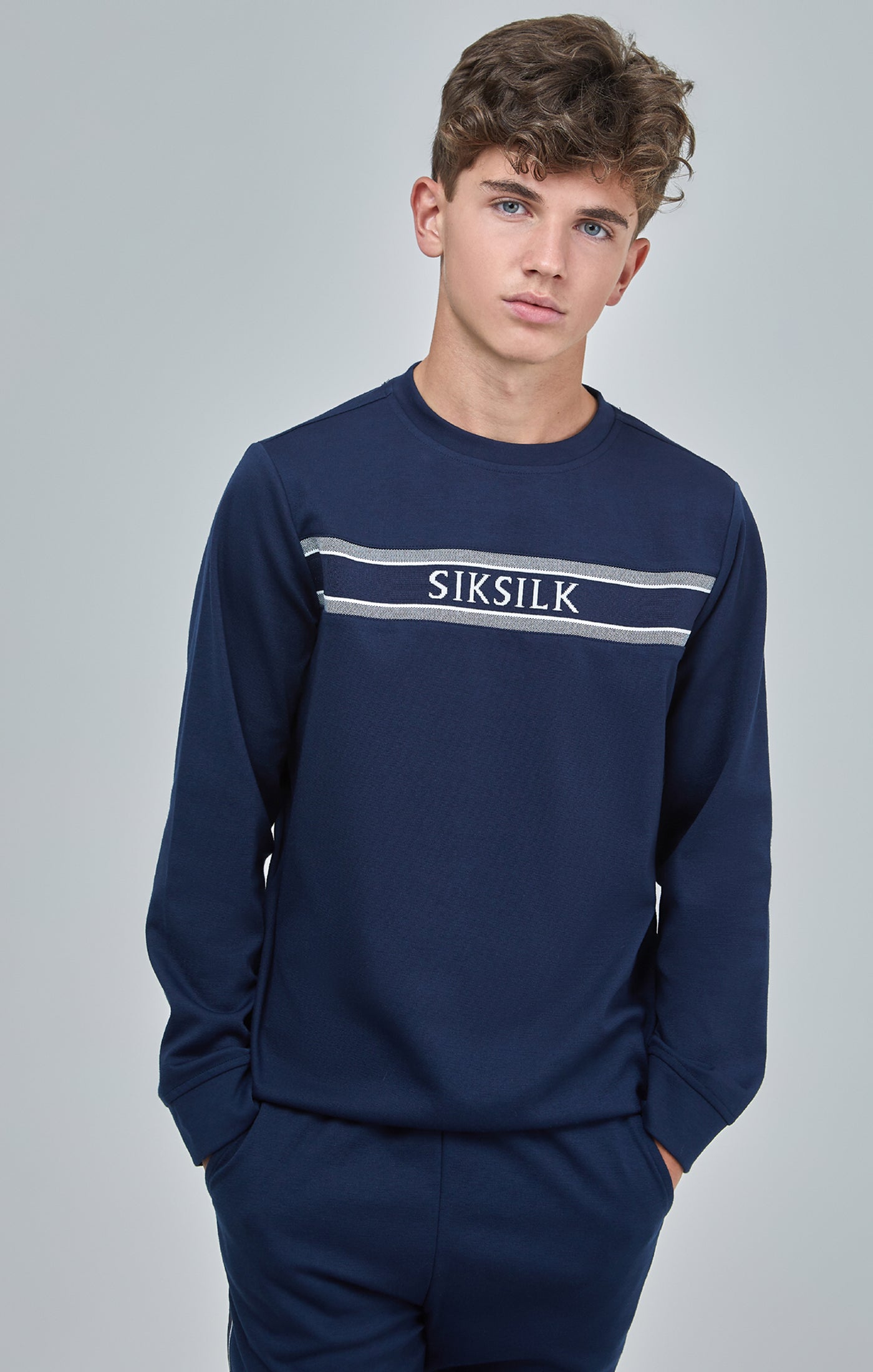 Marineblaues Sweatshirt für Jungen mit Paneldetail