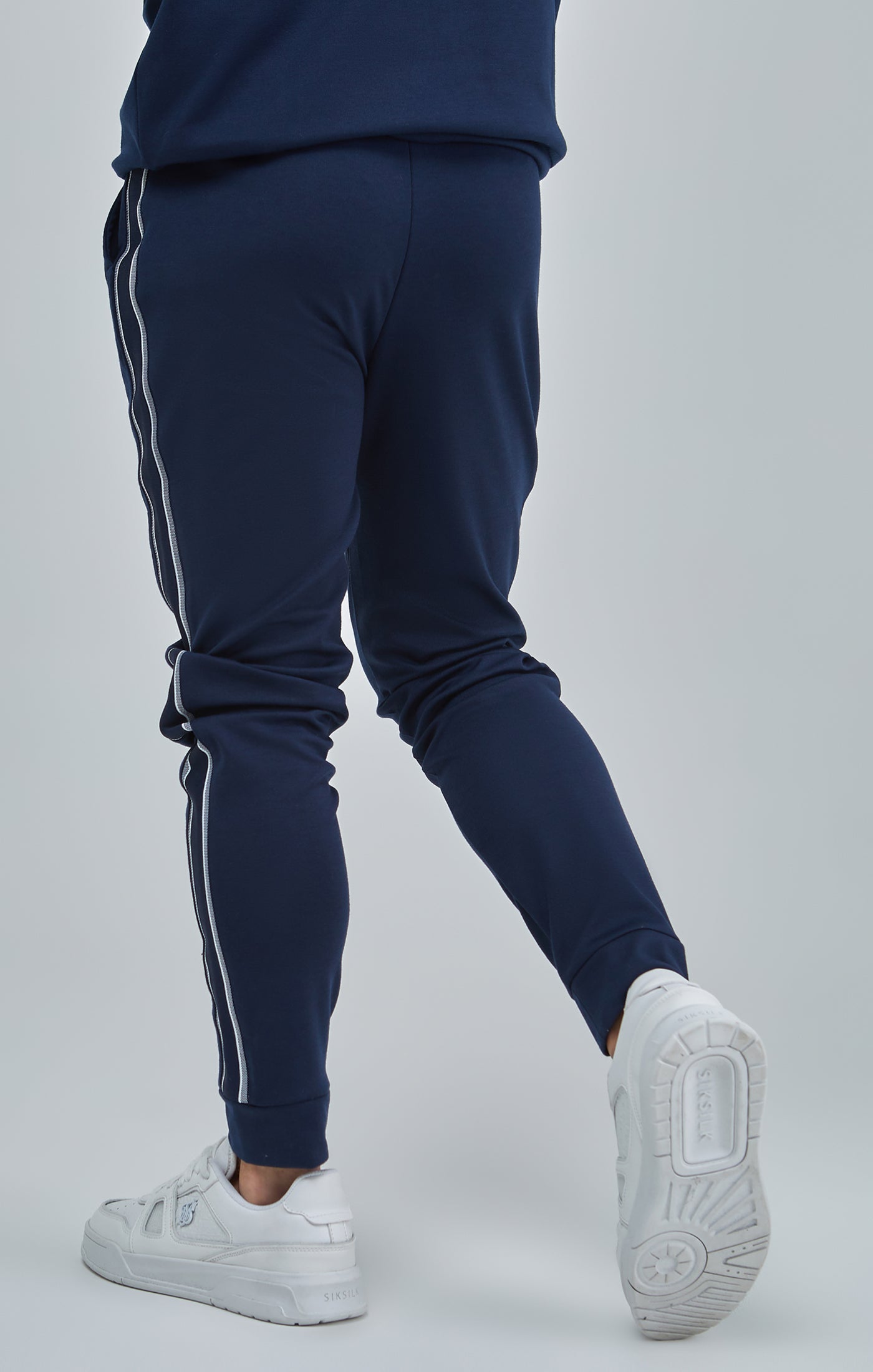 Marineblaue Skinny Jogginghose für Jungen mit Paneldetail (3)