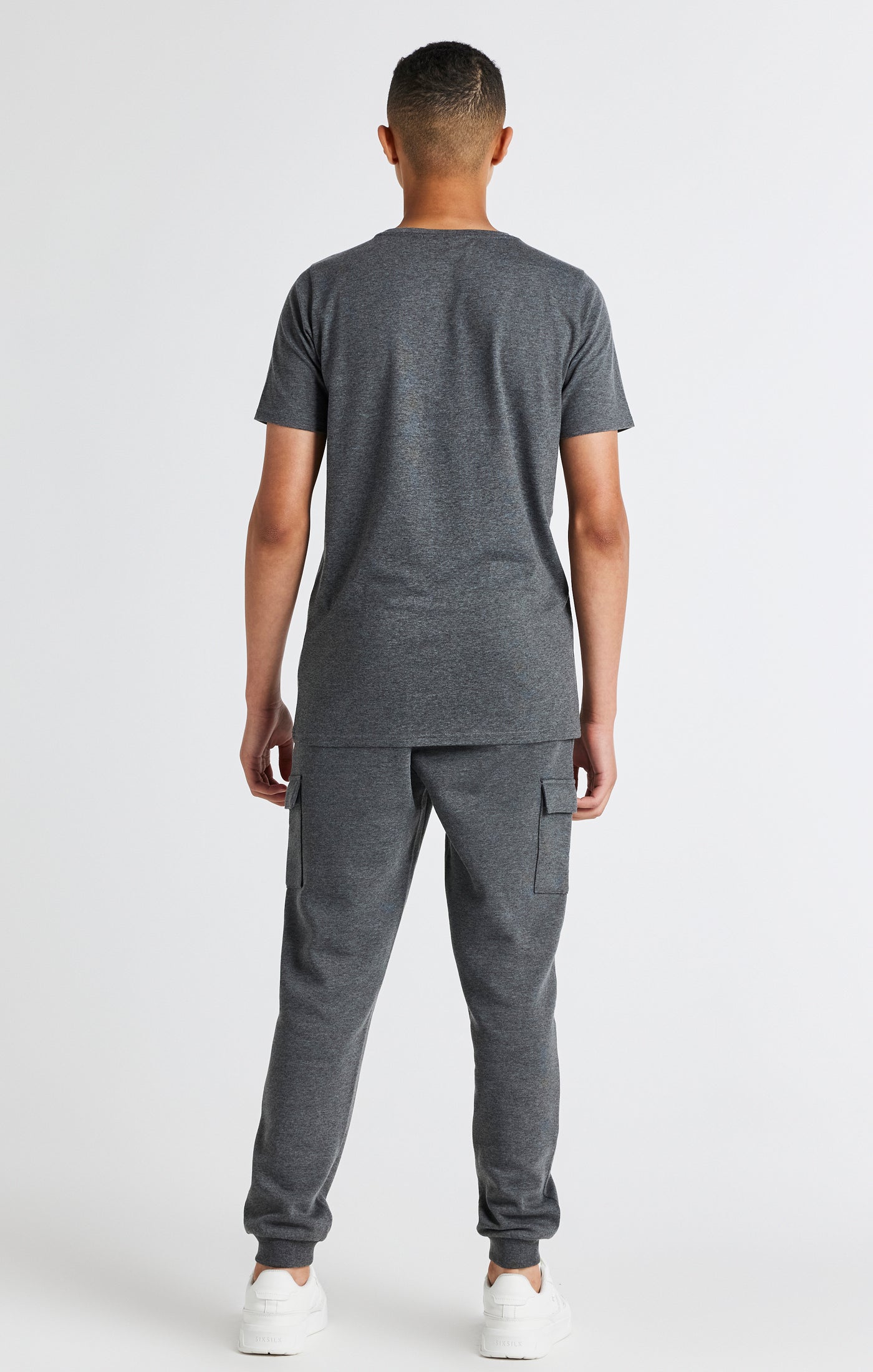 Boys Dark Grey Marl Short Sleeve T-Shirt (4)