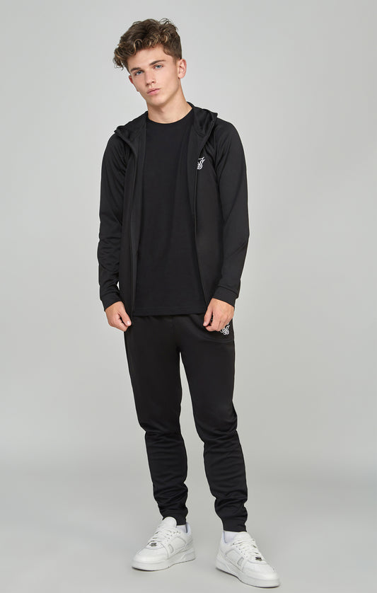 Schwarzer Trainingsanzug mit Zip Thru & Jogginghose für Jungen
