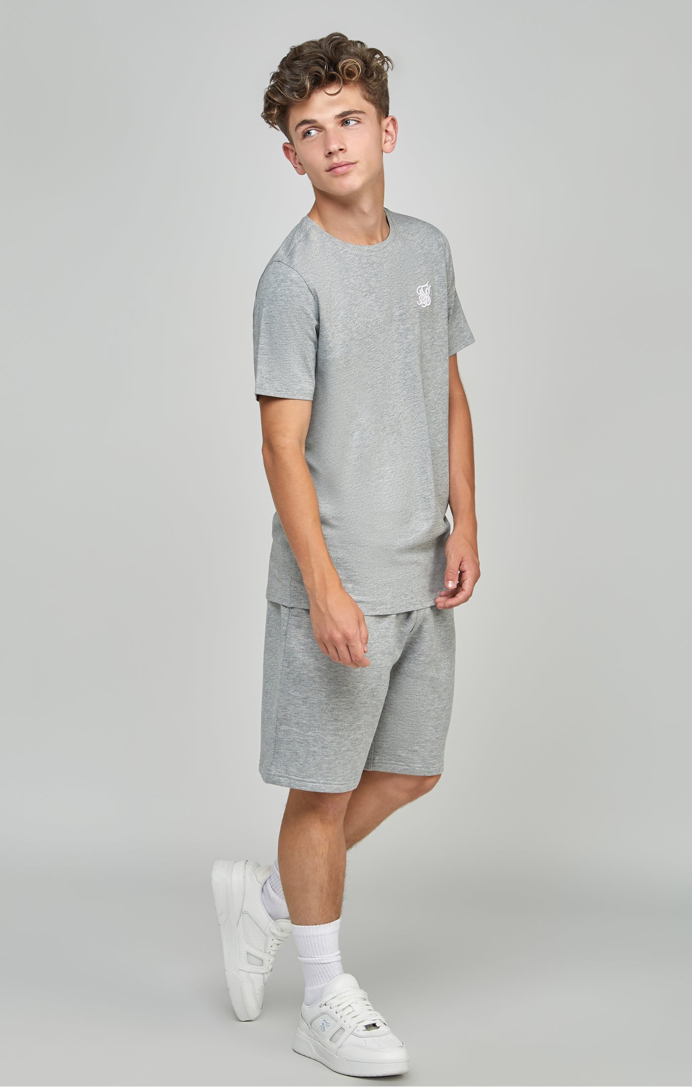 Graue Essentials Fleece-Shorts für Jungen (2)