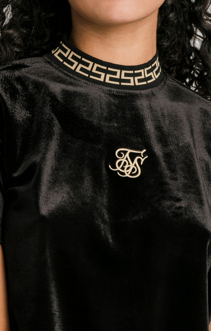 Black Velour Crop T-Shirt (1)