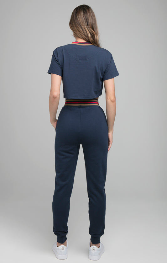 SikSilk Kurzes T-Shirt 'Reign' – Marineblau