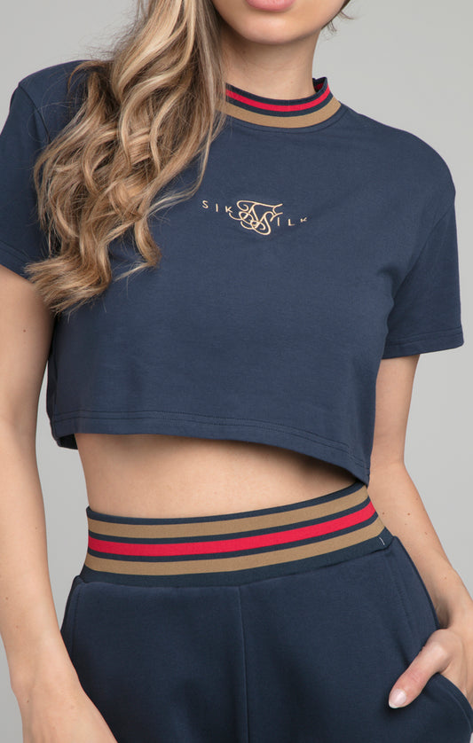 SikSilk Kurzes T-Shirt 'Reign' – Marineblau
