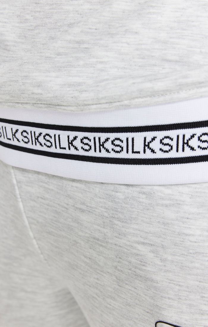 SikSilk Sweatshirt &#39;Elevate&#39; mit kurzem Reißverschluss – Graumeliert (2)