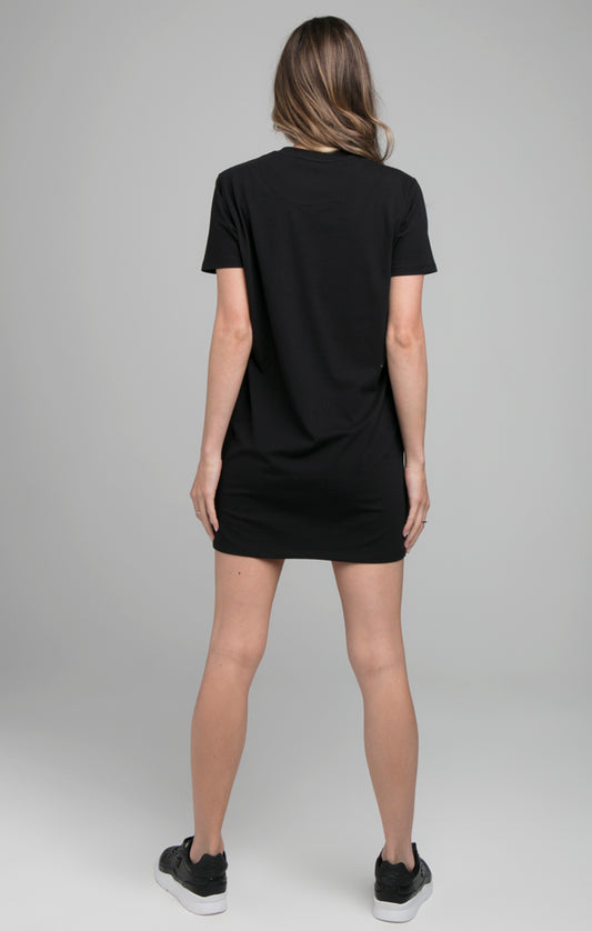 SikSilk T-Shirt-Kleid 'Division' – Schwarz