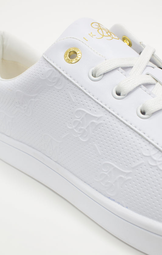 SikSilk Damen-Sneaker 'Elite' mit Monogramm – Weiß