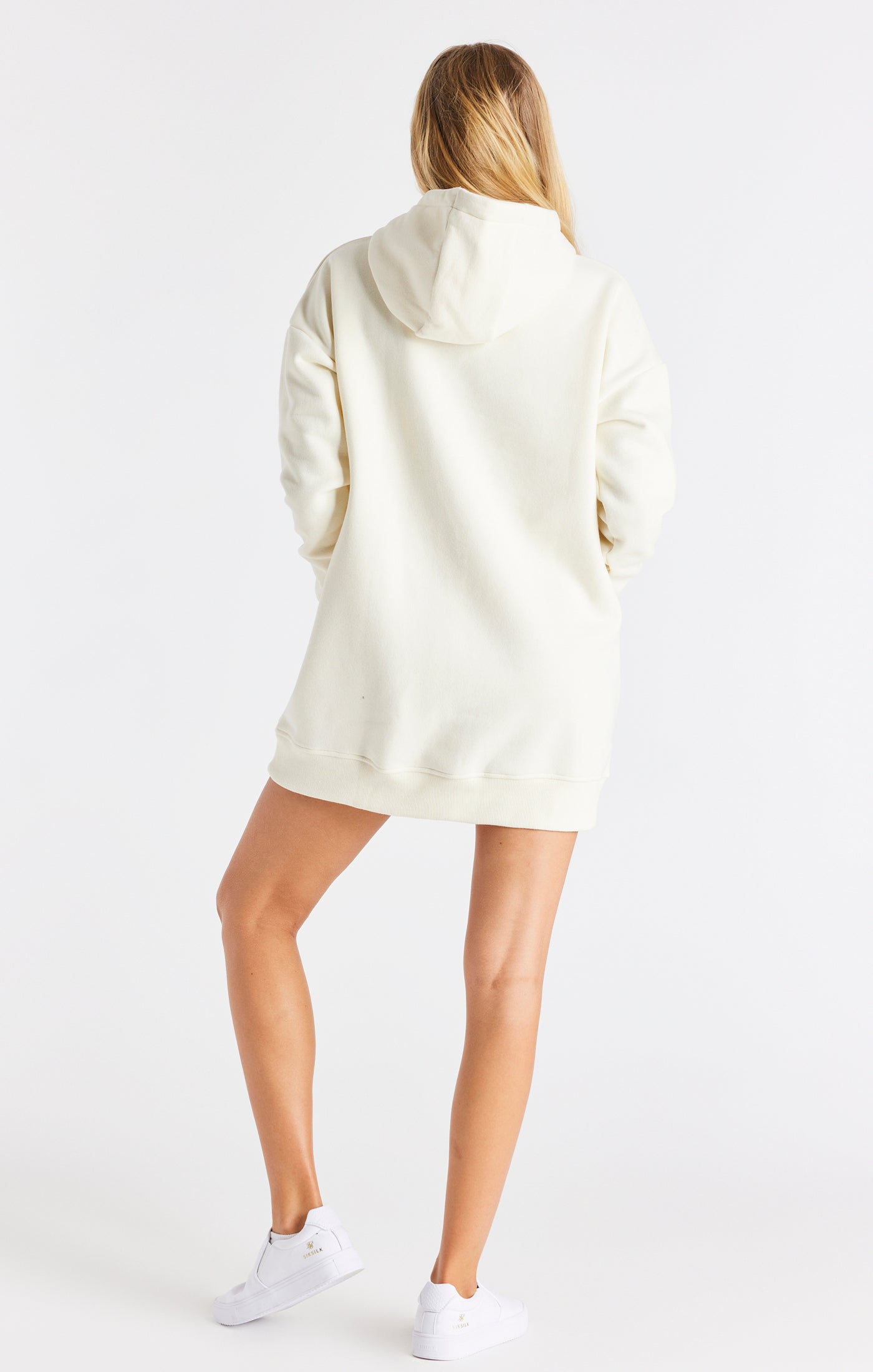 SikSilk Signature Oversize Hoodie Dress - Ecru (5)