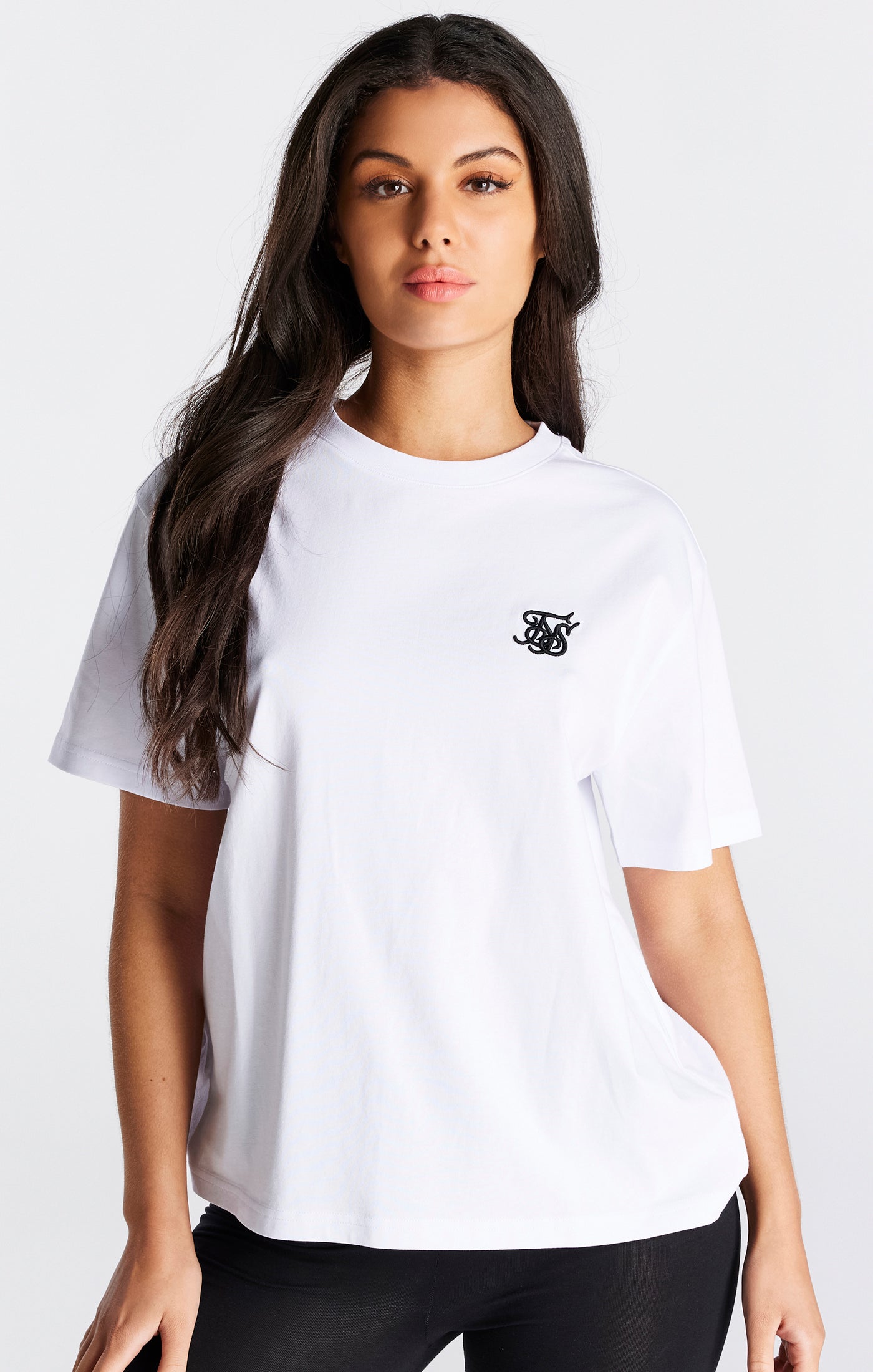 SikSilk Boyfriend-T-Shirt – Weiß