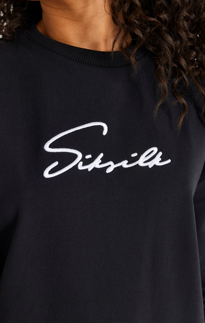 SikSilk Essential Sweatshirt-Kleid - Schwarz (2)