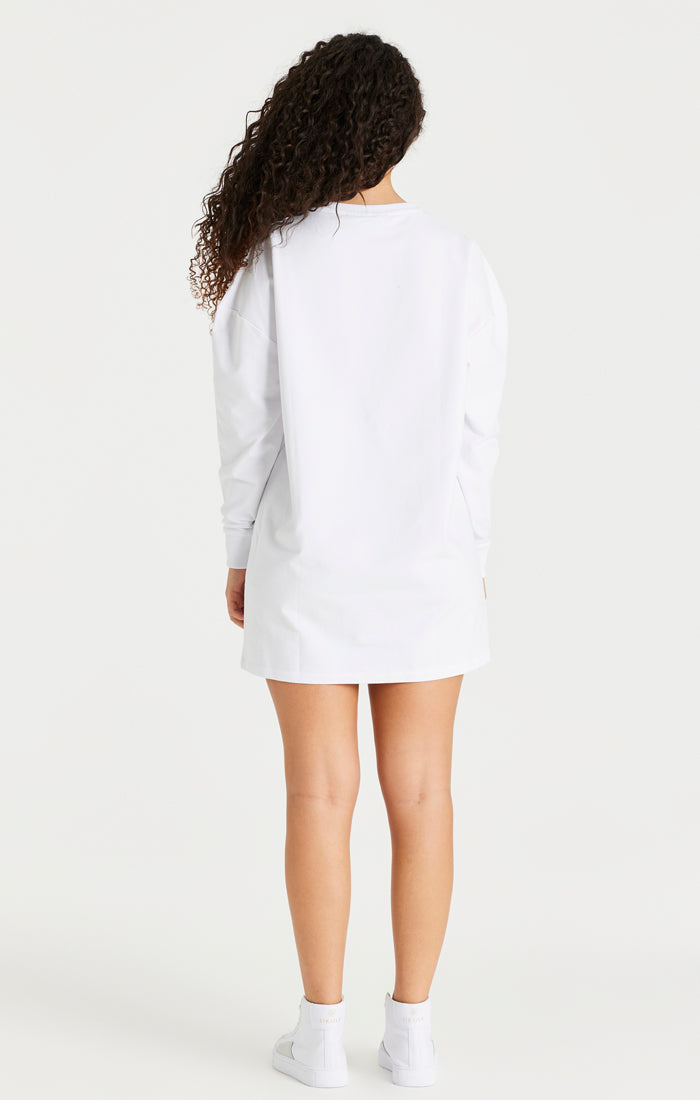 Weißes Essential Sweatshirt-Kleid (6)