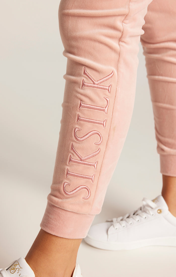 SikSilk Schlauchtop aus Velours mit Stickerei – Rosa (6)