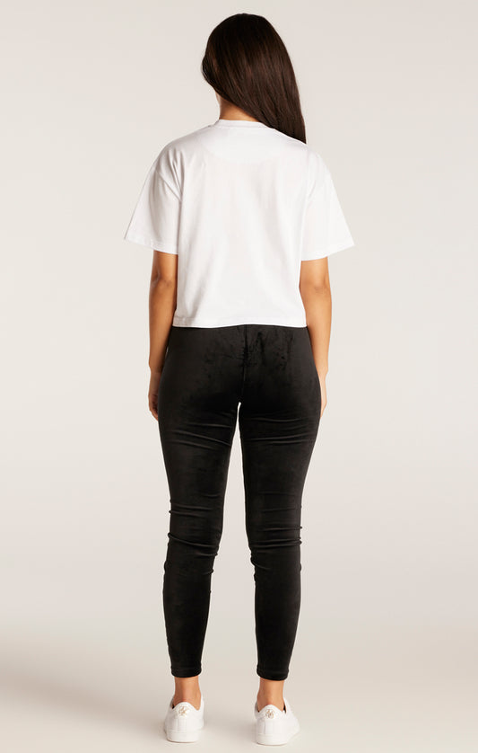 SikSilk T-Shirt mit Logostickerei – Weiß