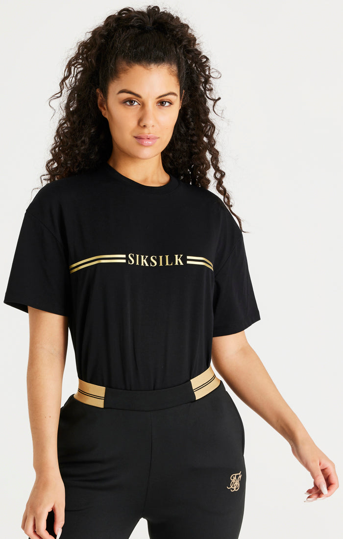 SikSilk Supremacy T-Shirt mit kantiger Passform - Schwarz (1)