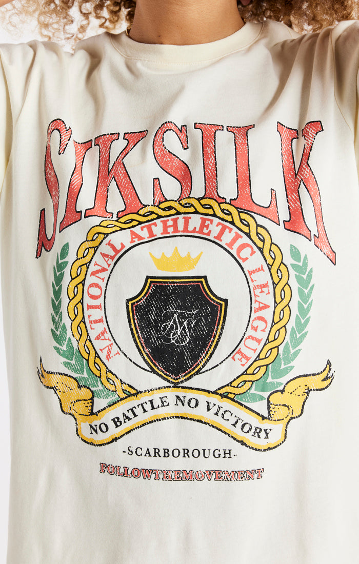 SikSilk Varsity T-Shirt Dress - Ecru (2)