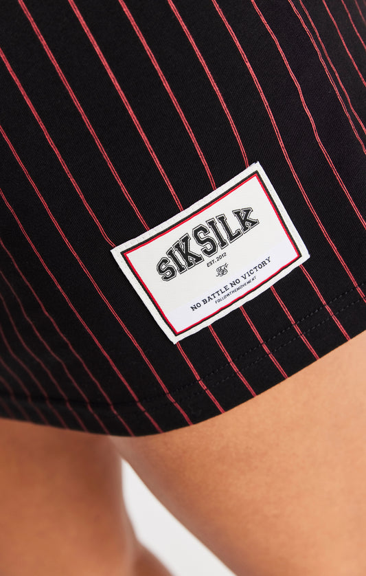 SikSilk Baseball-T-Shirt-Kleid – Schwarz & Rot