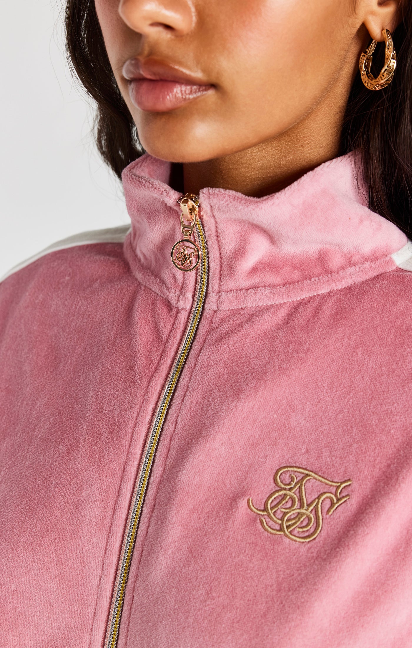 Pink Velour Track Top (1)