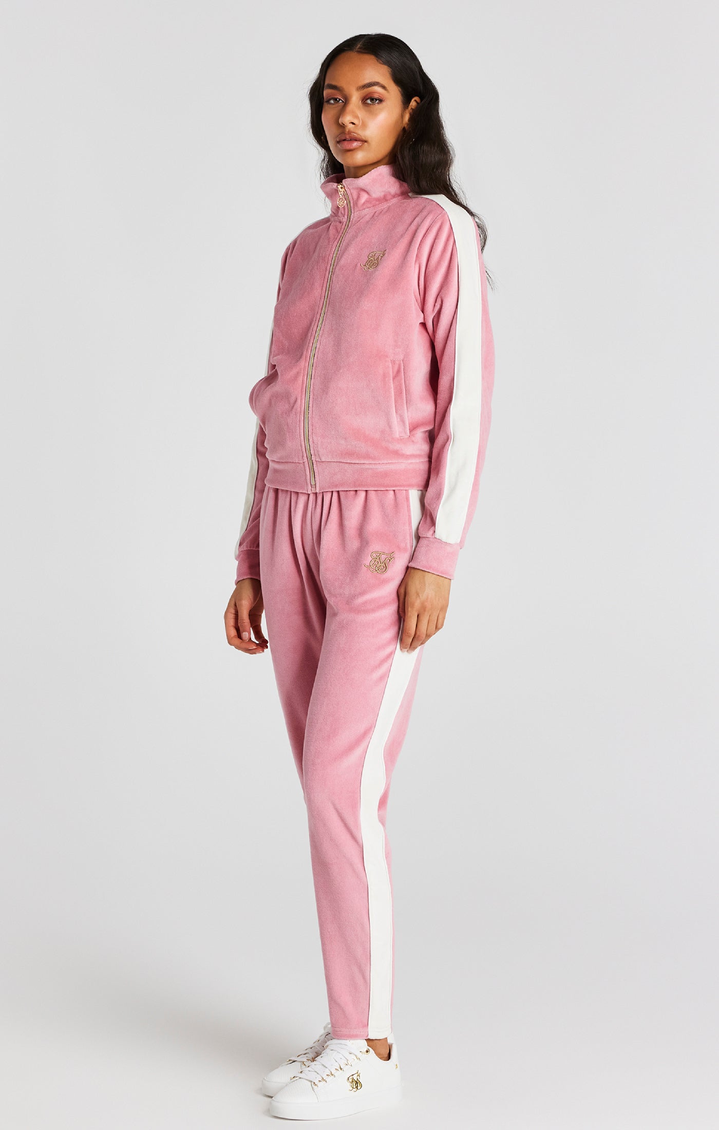 Pink Velour Track Top (2)