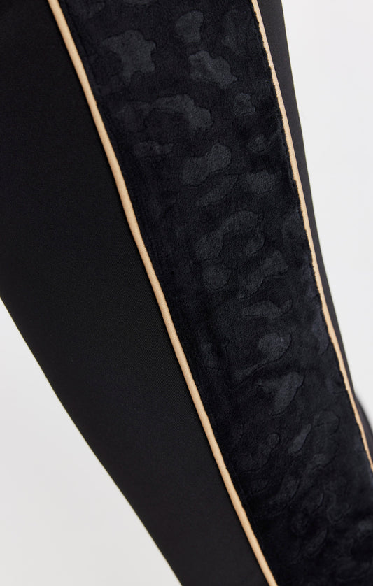 SikSilk Velour Panelled Track Pants - Black