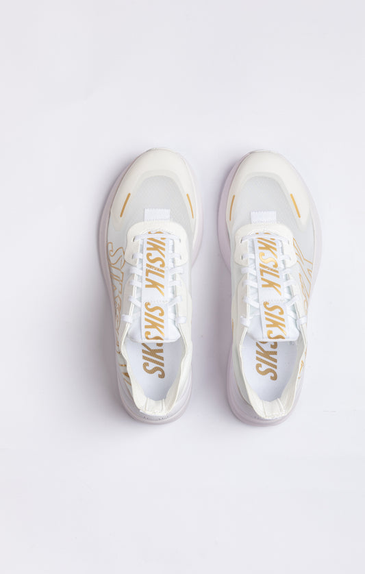 Damen Weiß & Gold Mako Performance Sneaker