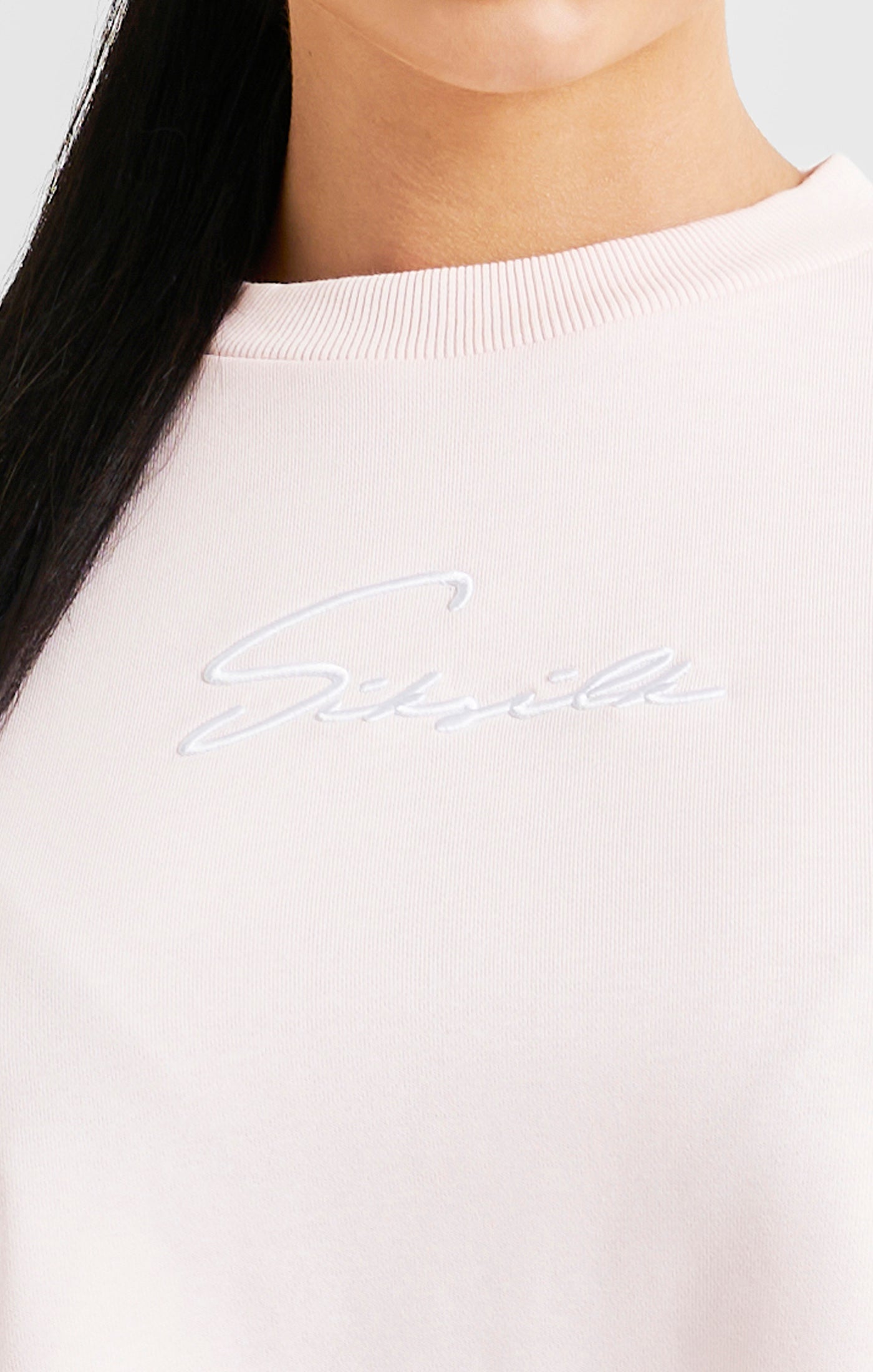 Sweatshirt mit Rosa Unterschrift (1)