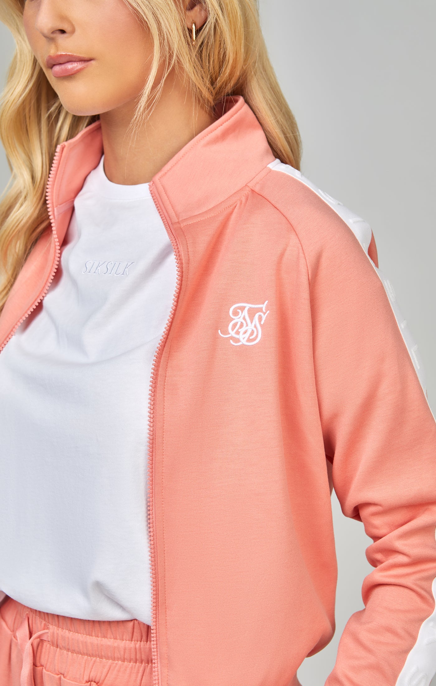 Coral Taped Track Top (2)